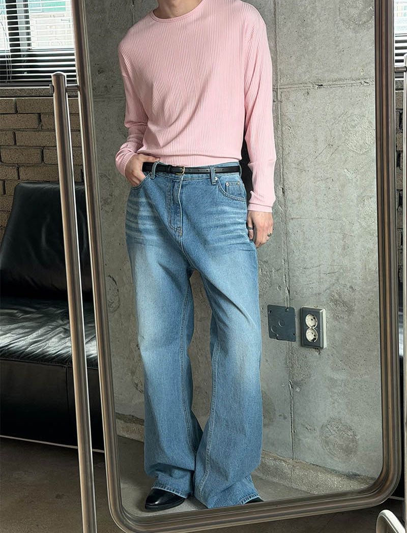 Irrregular rib slim long sleeves(5color)