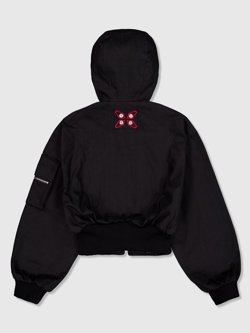 Circle Denim Bomber Jacket (Black)