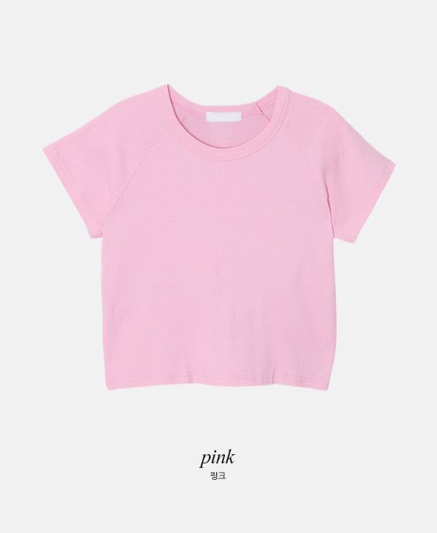 Tena Basic Short Sleeve Crop T-shirt (5color)