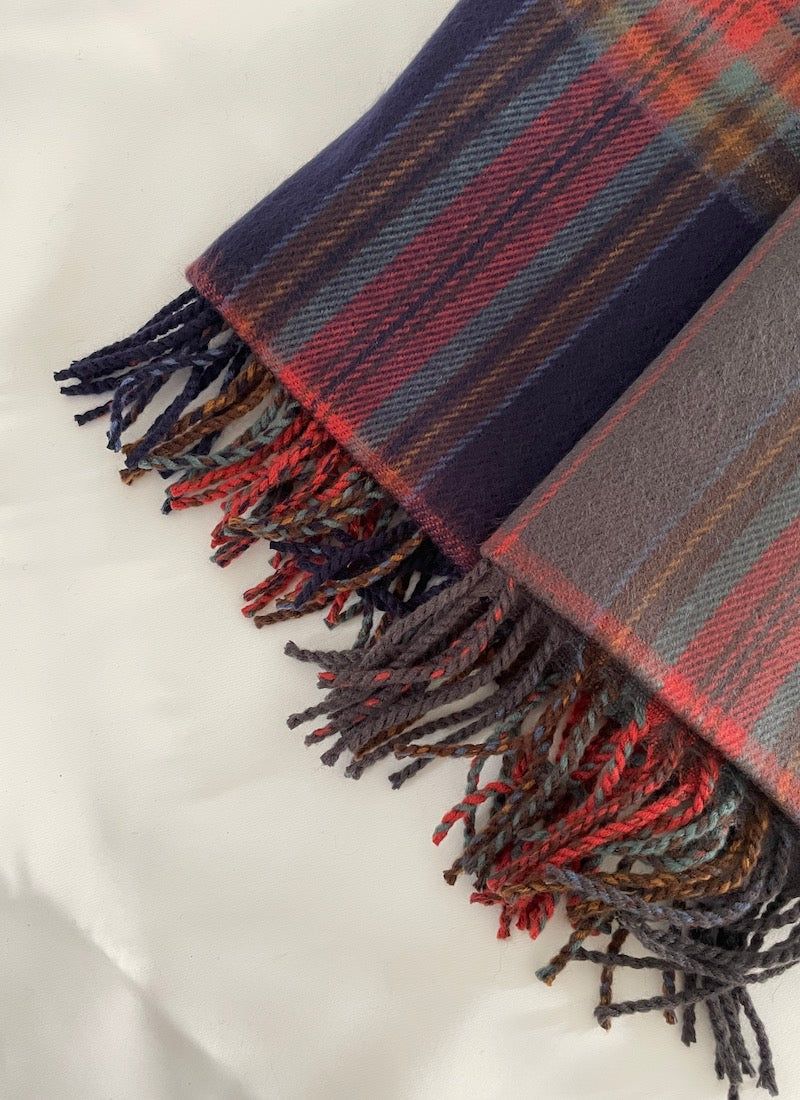 Flat Tartan check muffler 