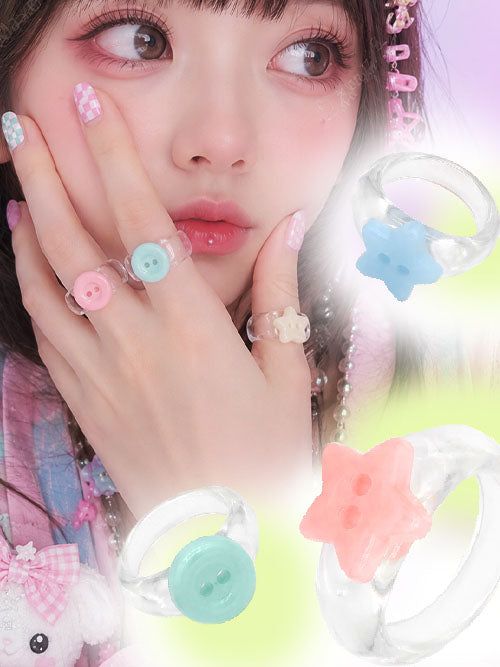 KUO（クーオ）の「ソーダキャンディボタンリング (6color)（アクセサリー）」