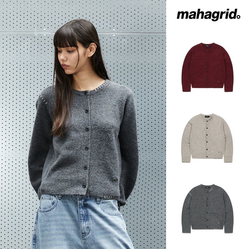 ROUND BUTTON UP CROP CARDIGAN_BEIGE