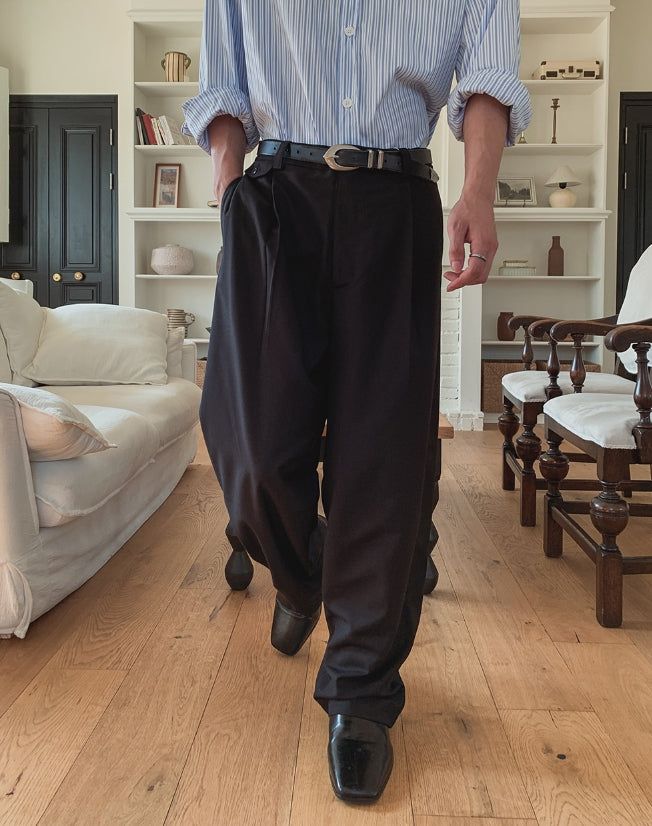 Danben One Tuck Wide Pocket Slacks