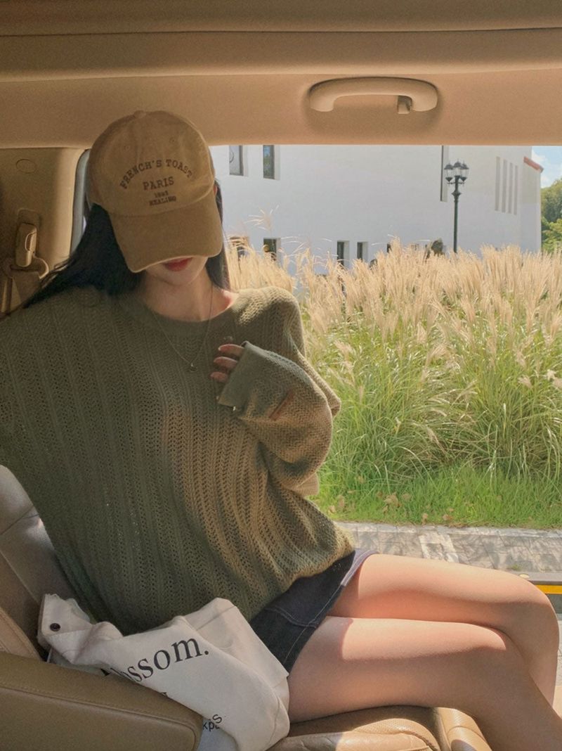 [Bellide made] Caramel Loose Fit Long Round Knitwear