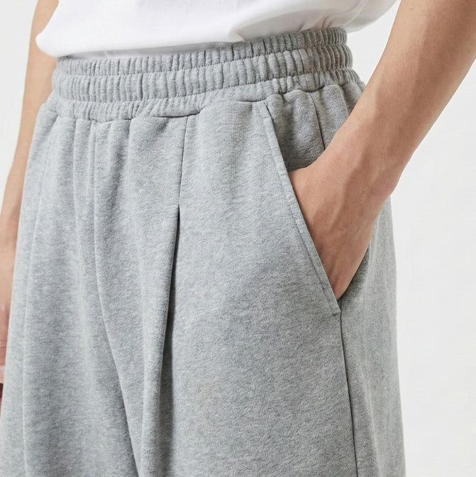 Balloon Curved Sweat Bermuda Pants Gray