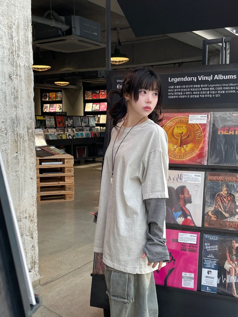 grunge-hip pigment layered long sleeve