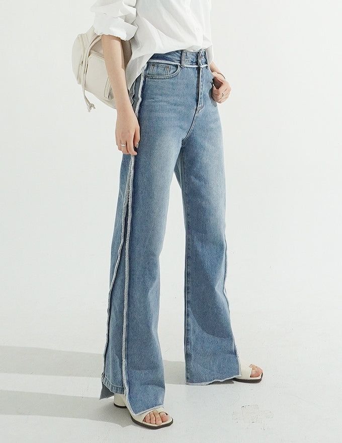 KIXI（キッシー）の「Overlock Side Cutting Denim Pants（Pants）」