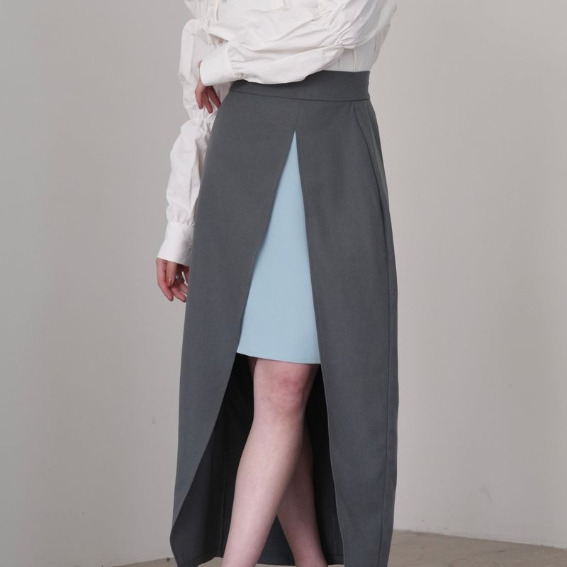 layered slit skirt