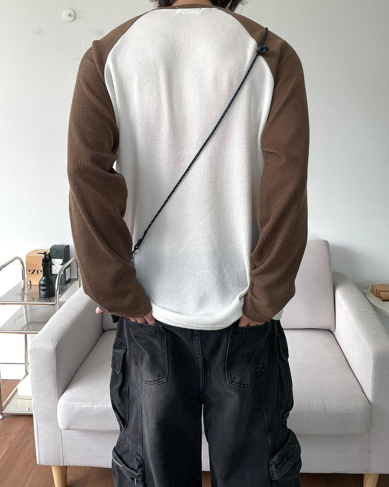 Fancy raglan knitwear T-shirt