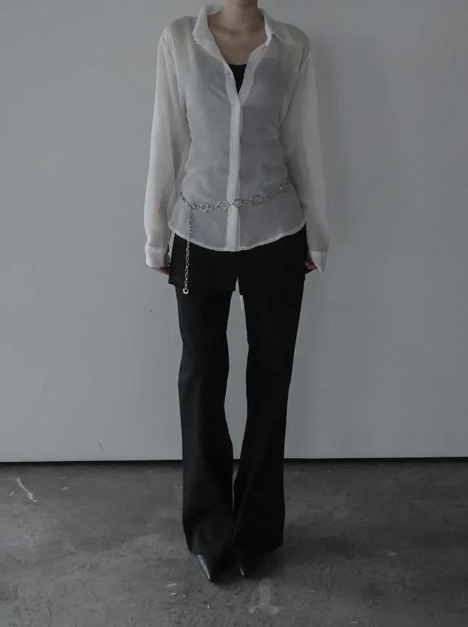 Nua See-through Wrap Blouse