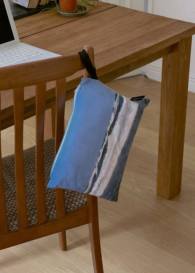 nature pillow blanket - blue bada