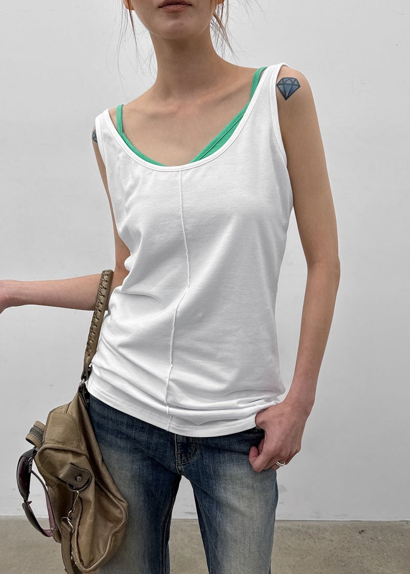 [MADE] Neko Pintuck Long Sleeveless Top