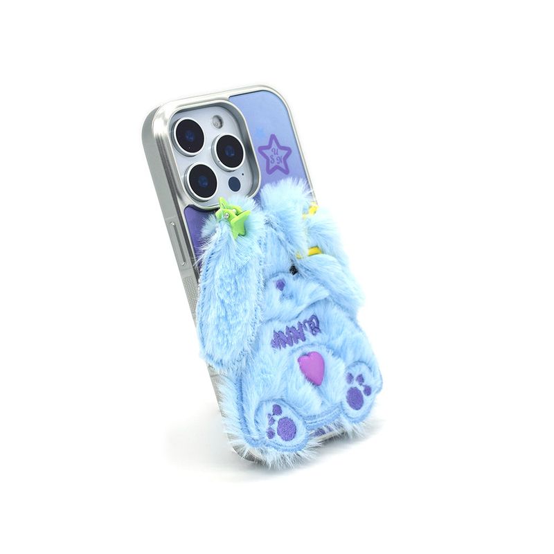 SUN CASE SHY RABBIT LIGHT BLUE (GLOSSY SILVER)
