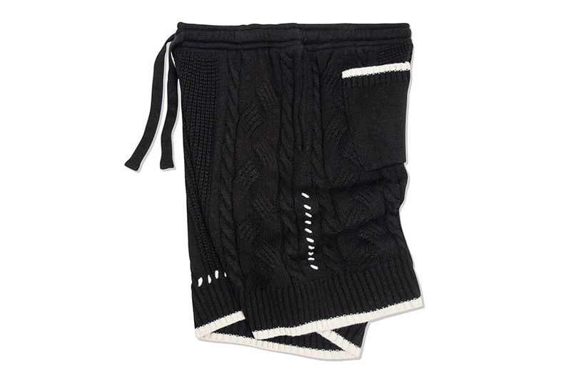 CABLE KNIT WIDE HALF PANTS