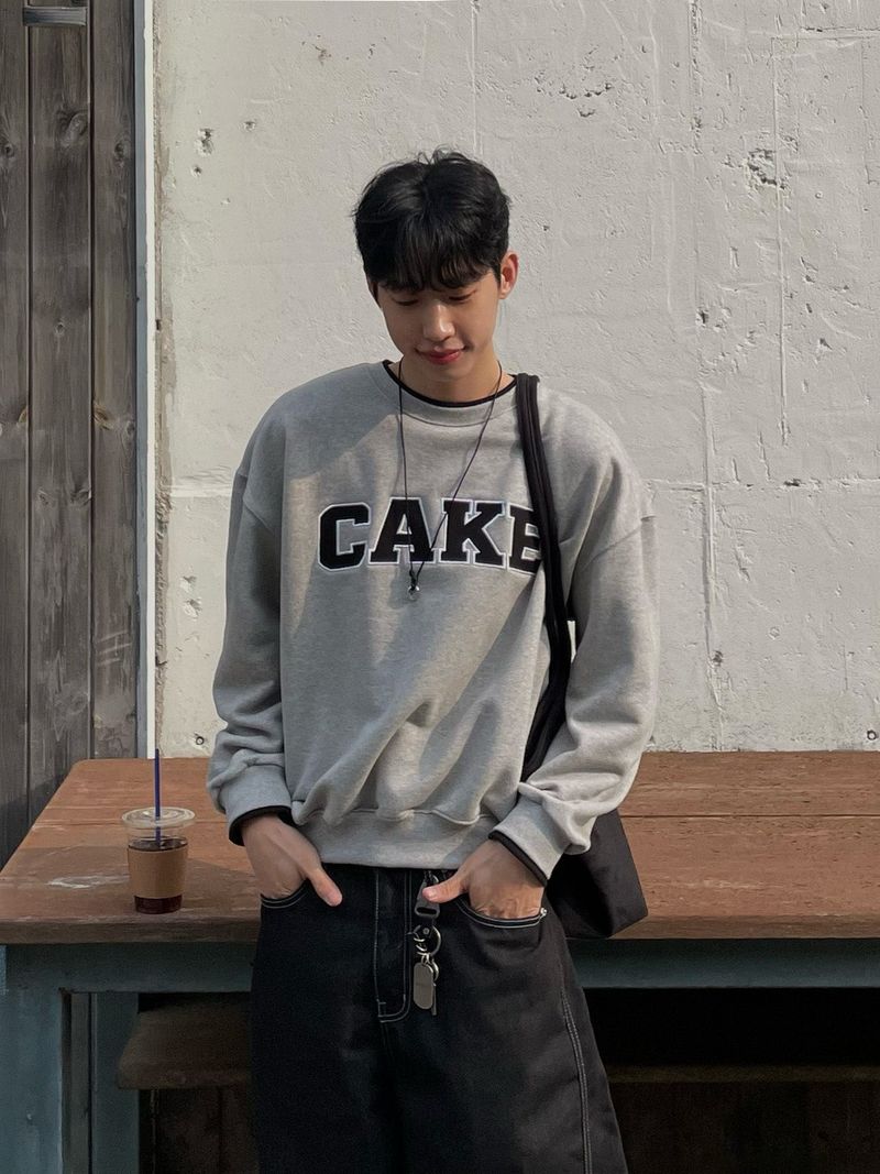 sweet cake color-block sweatshirt (3colors)
