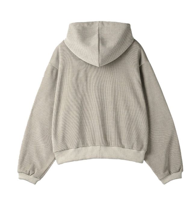 Lube Ribbed Crop Hood Zip-Up
