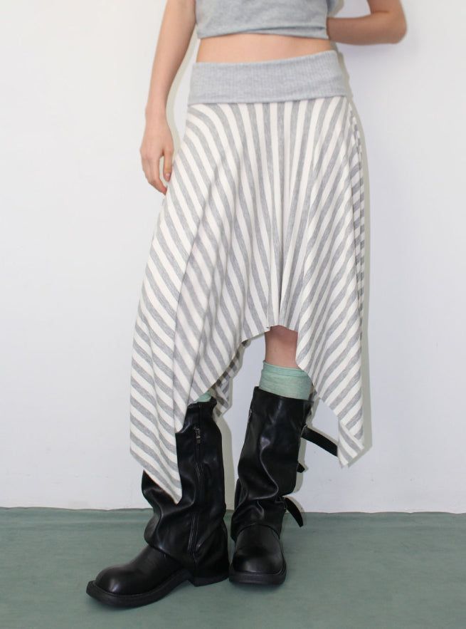 SWAY STRIPE UNBAL SKIRT