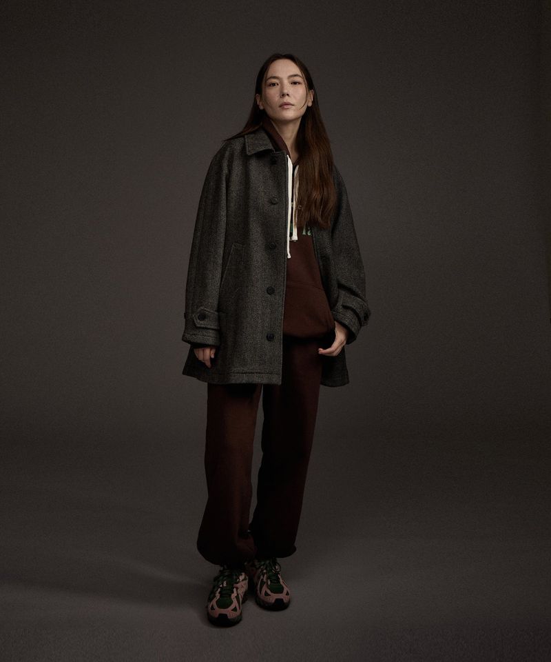 W LOOSE FIT JOGGER SWEAT PANTS BROWN