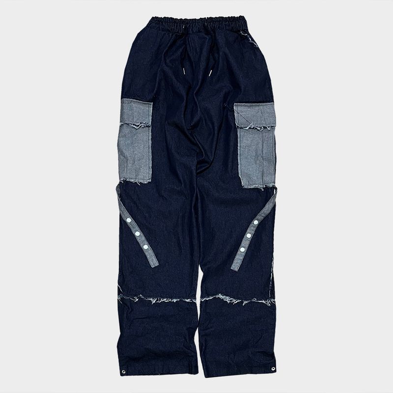 grunge roll-up denim pants_blue