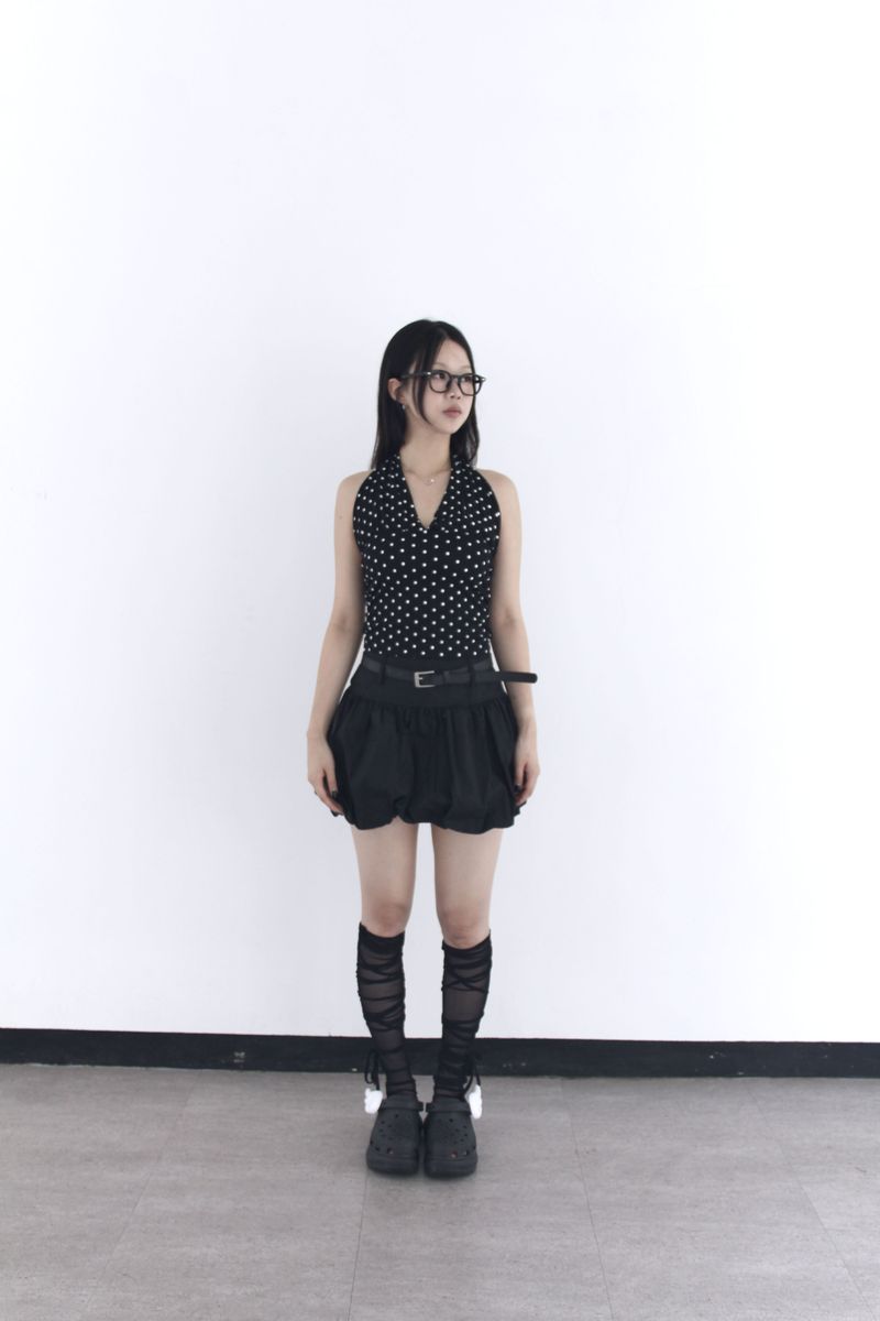 Dot halterneck sleeveless