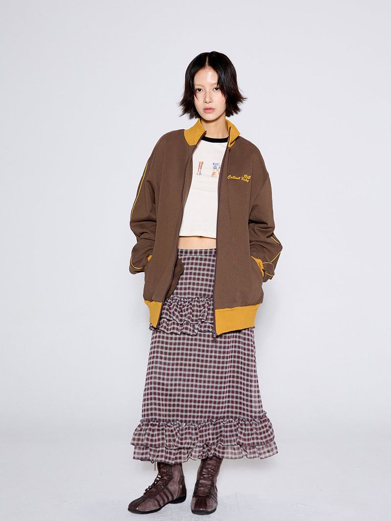 DOWN TOWN GIRL ZIP-UP / BROWN