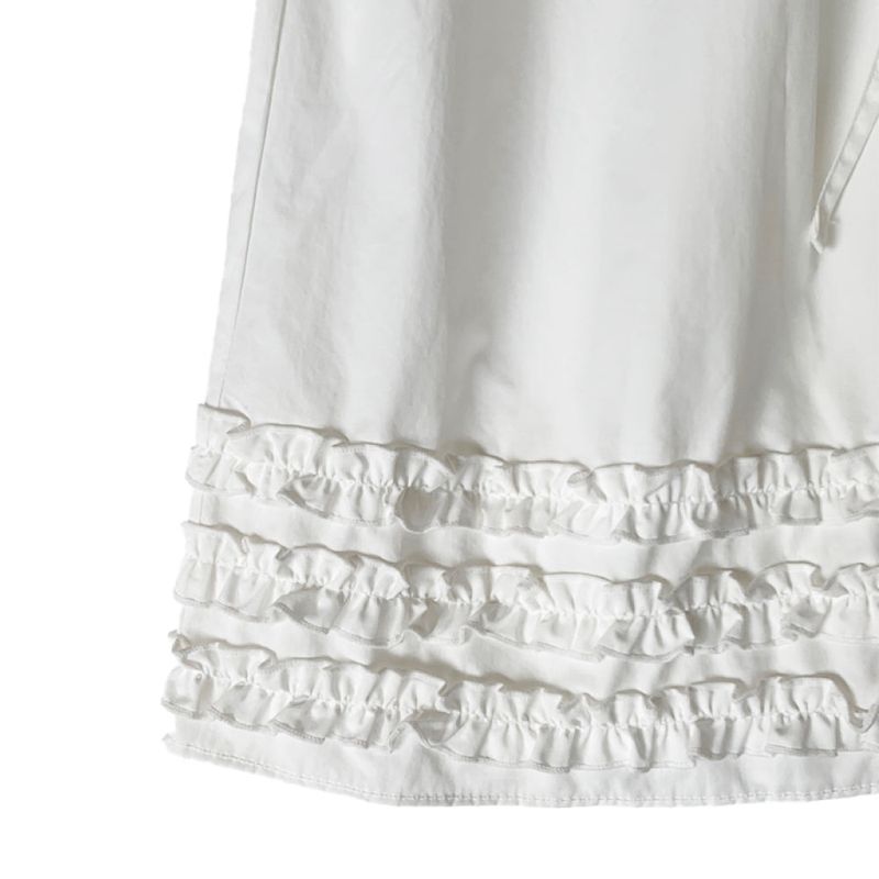 Vicky Frill Long skirt (White)