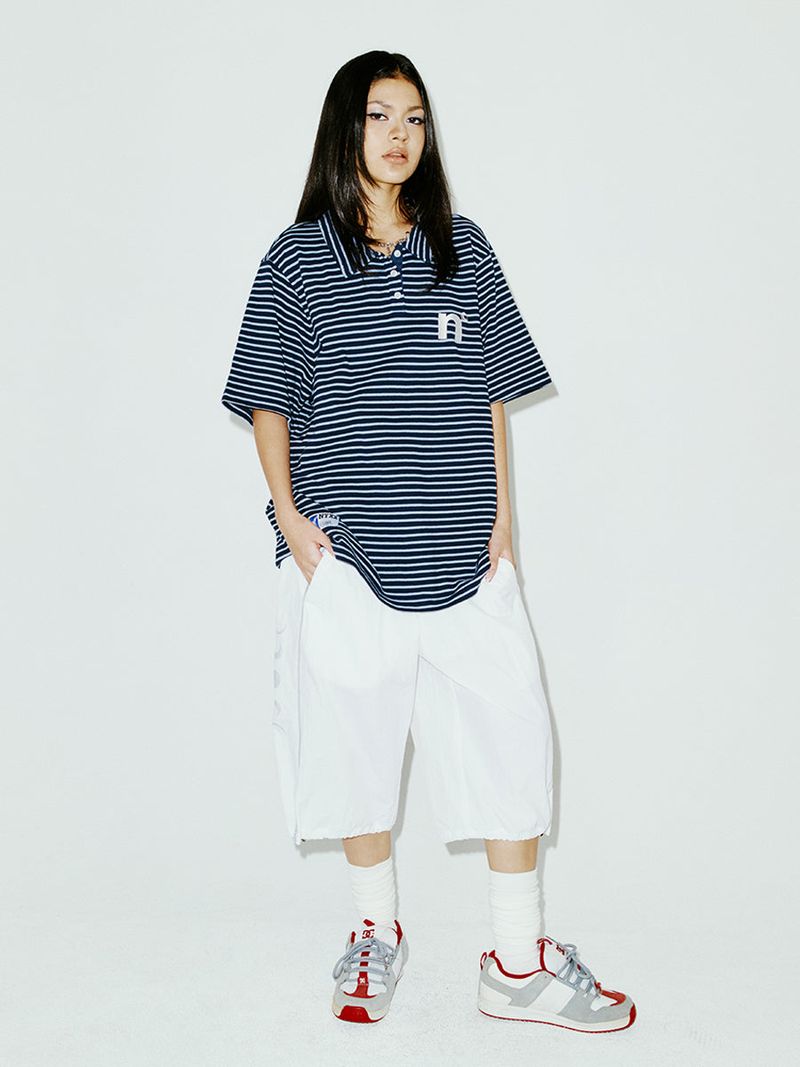 OVERSIZED WING POLO SHIRT BLUE