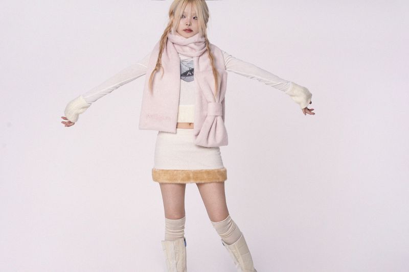 Ribbon Muffler_Fairy pink