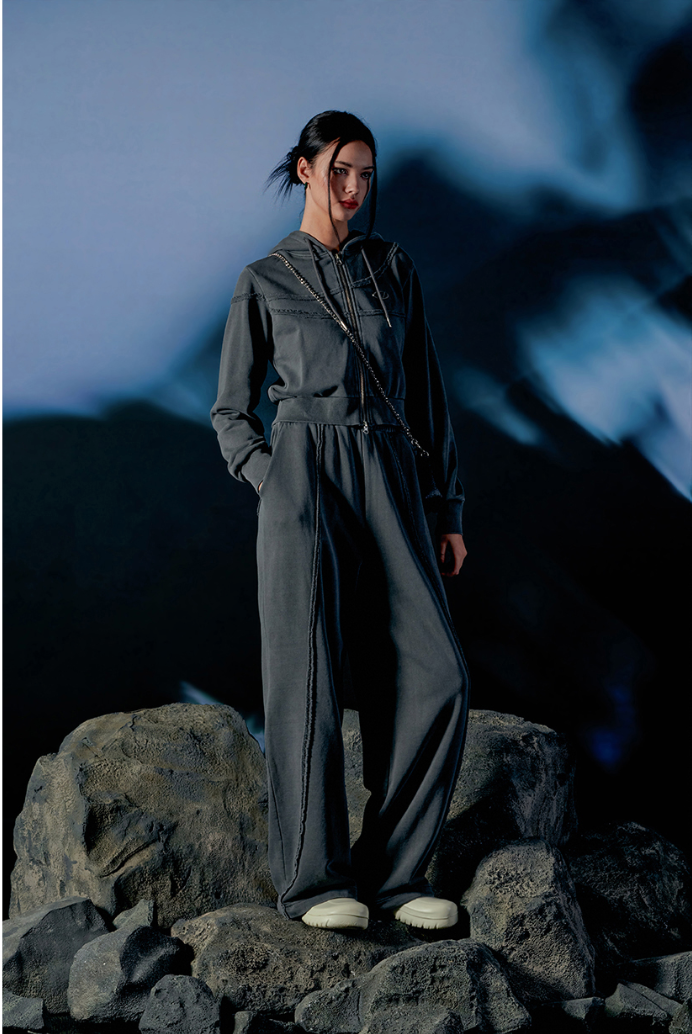 Pigment Cut-Off String Wide Pants