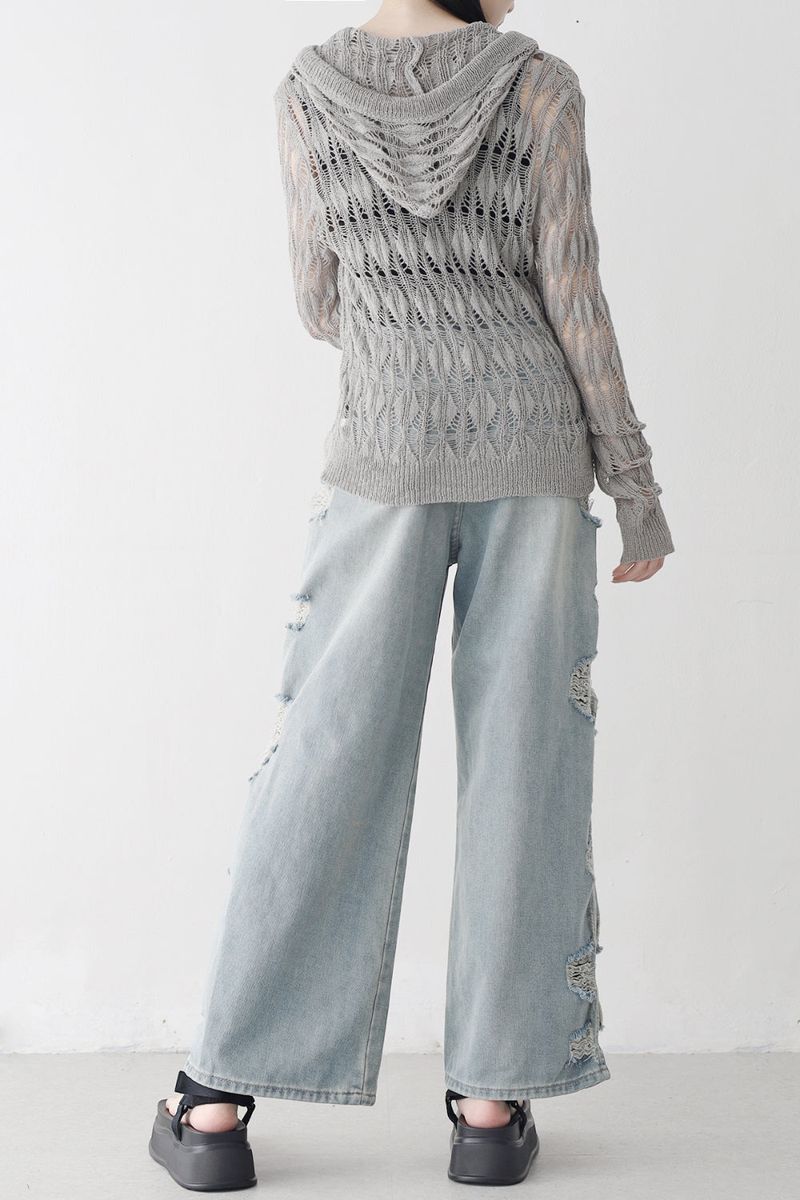 Lape Hooded Knit Zip-Up