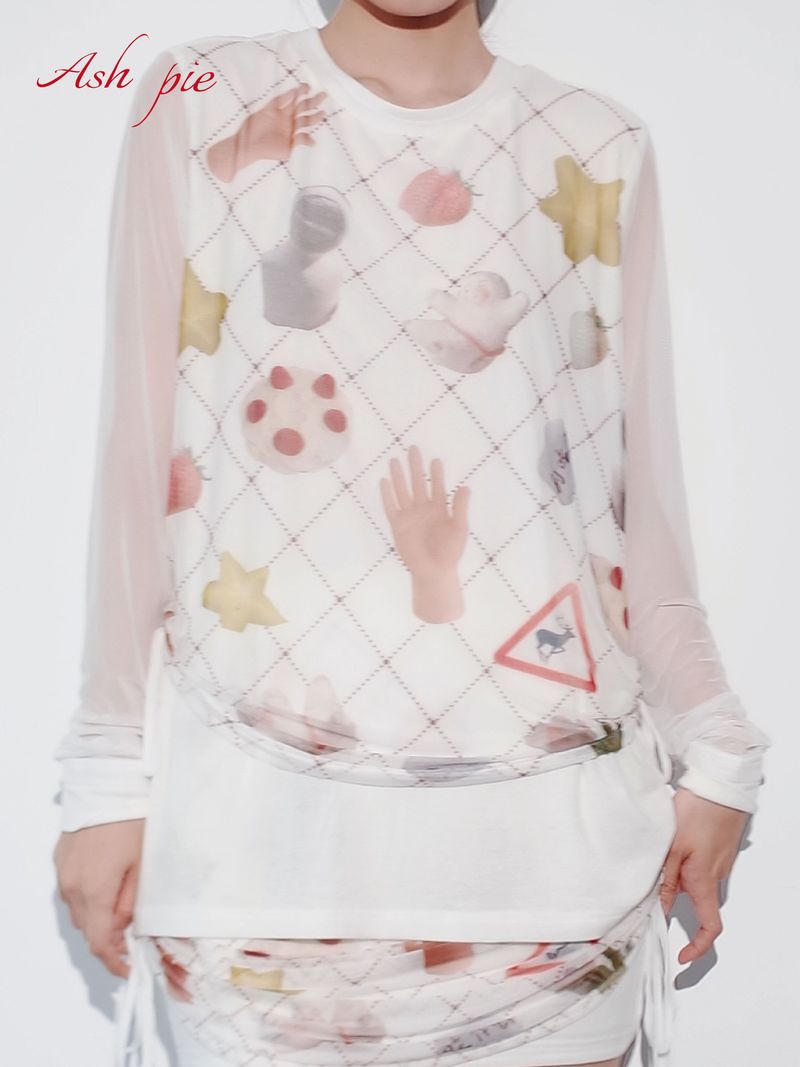 Double layered drawstring T-shirt