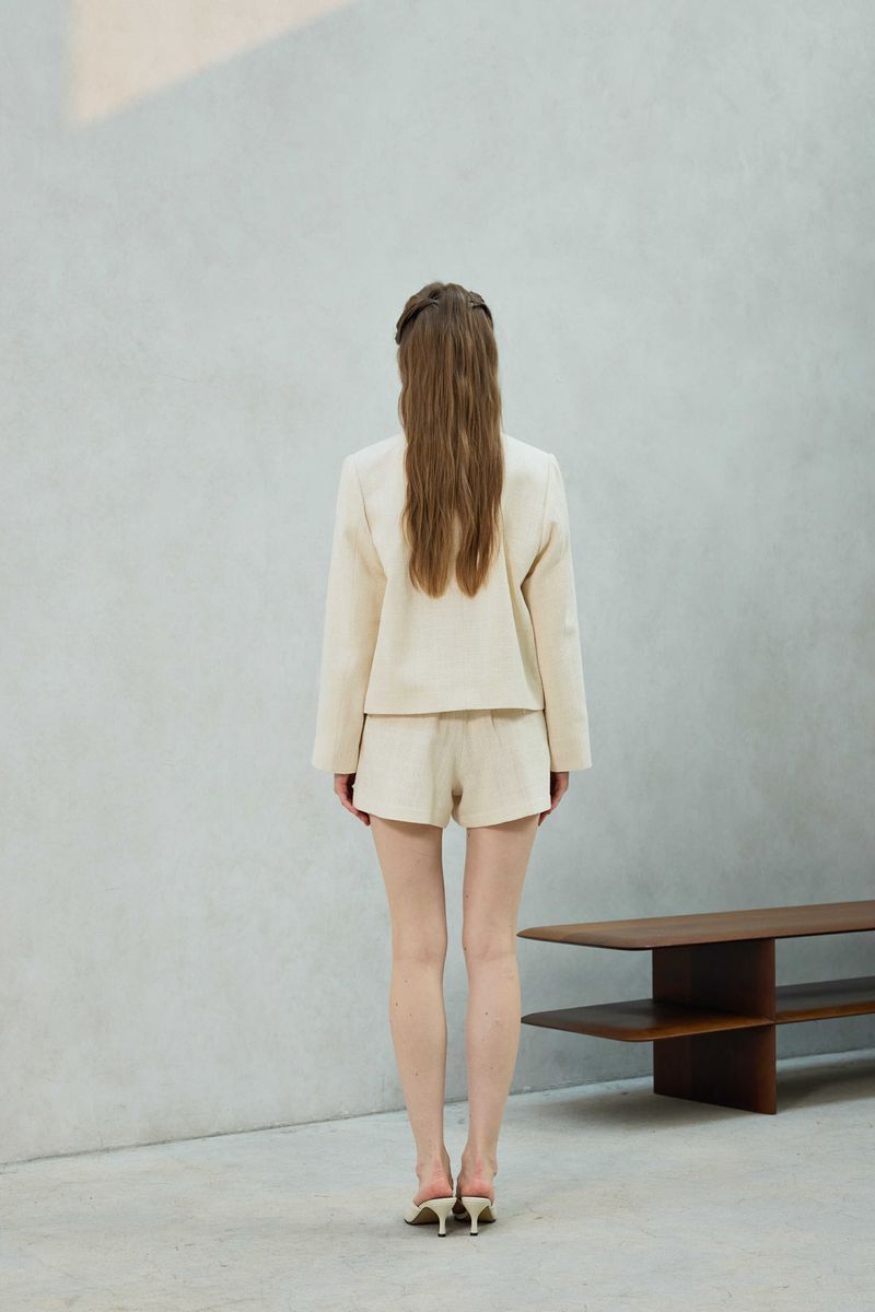 CHERISH TWEED SHORTS PANTS / WHITE