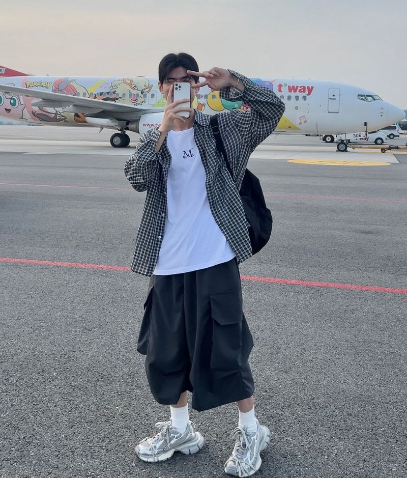 Russ check linen shirts