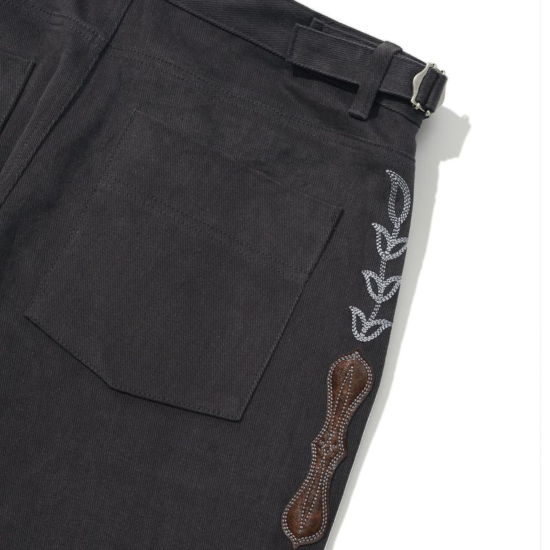 Western boots cut work pants / Charcoal