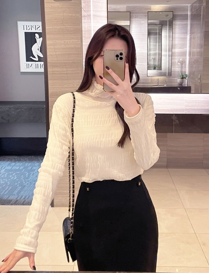 Eze Wool Brushed Slit H-Line Skirt