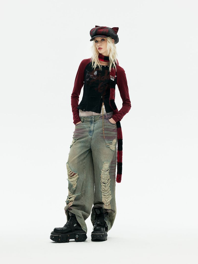 Emoha Asuka's punk cat ear newsboy hat