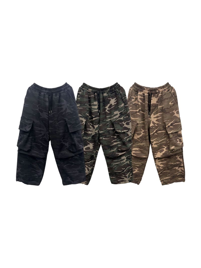 Brushed) Military cargo sweatpants