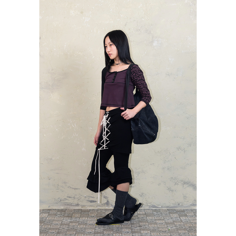 Still Lethardy（スティル レサーディ）の「LACE-UP CONVERTIBLE JUMPSUIT: BLACK（Pants）」
