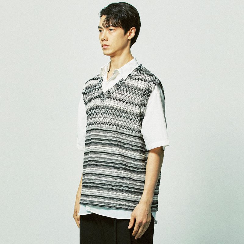 havana beach knit vest grey