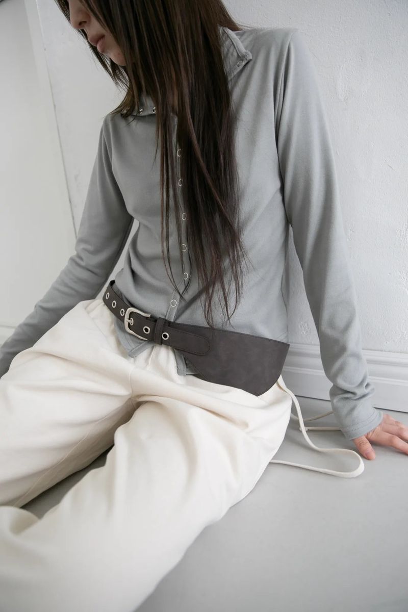 eyelet curve belt(3colors)