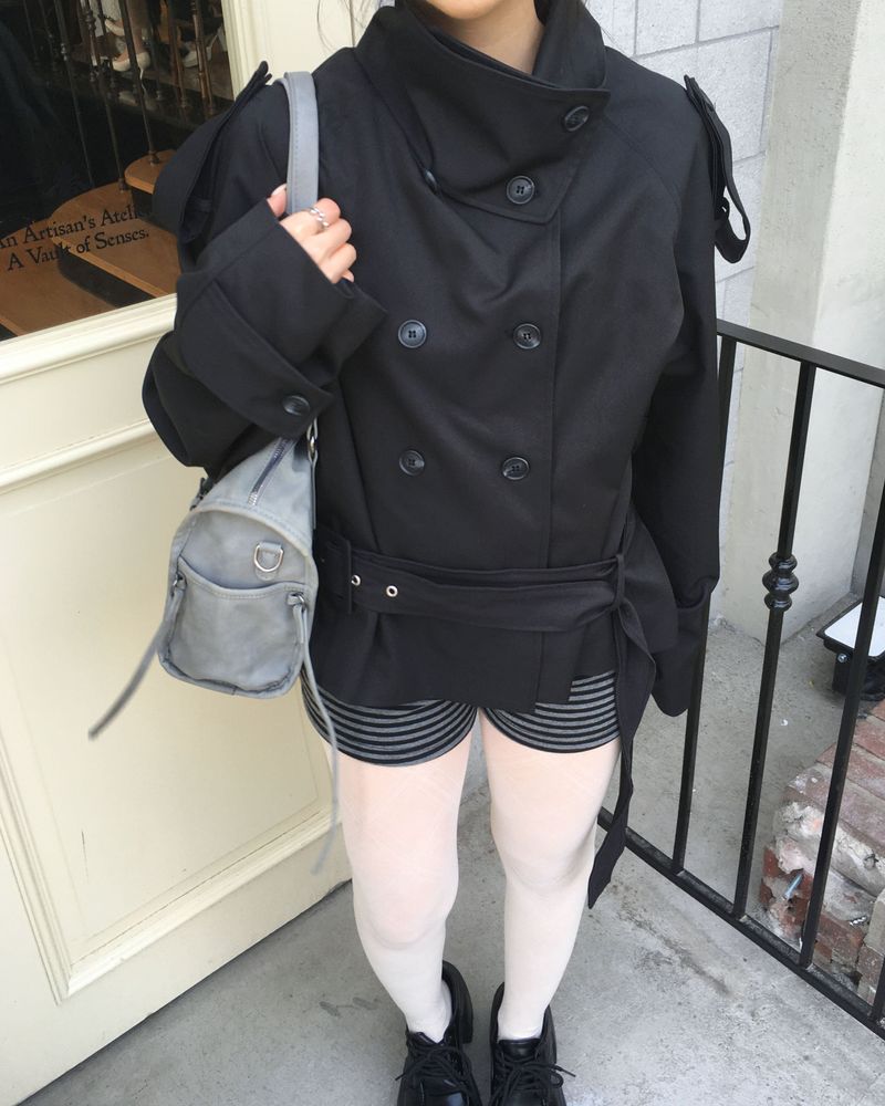 Crop trench jacket