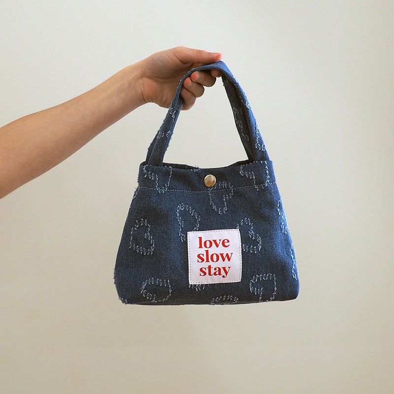 denim tote mini-blue