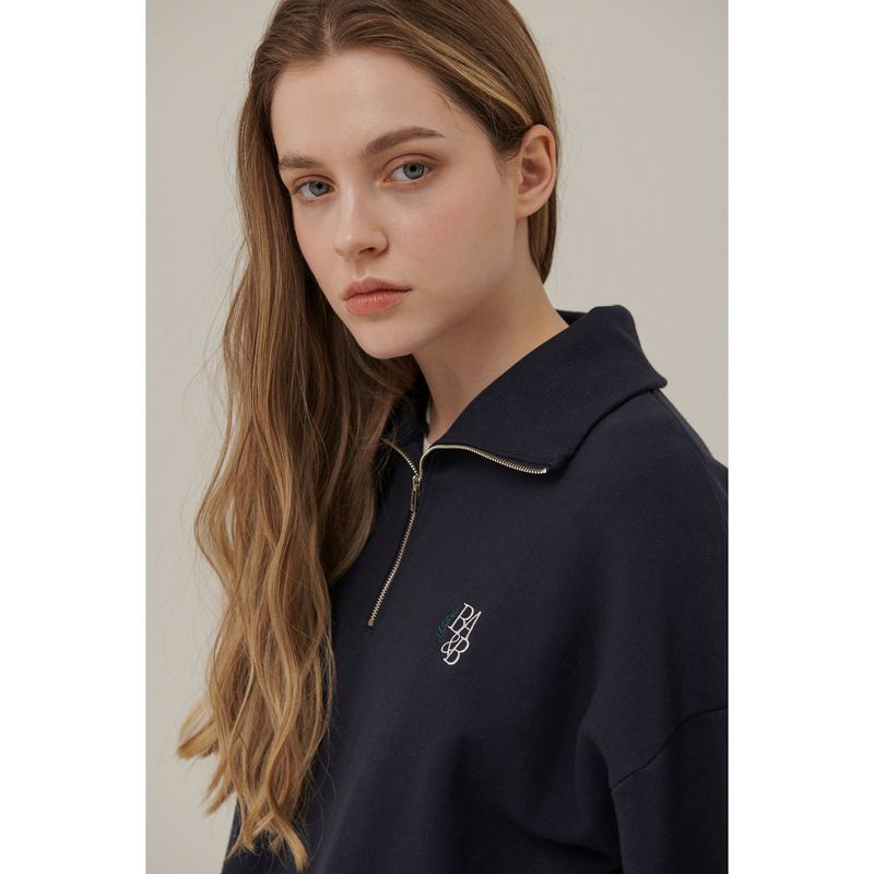 SMALL LOGO HALF ZIPUP SWEATSHIRT_NAVY