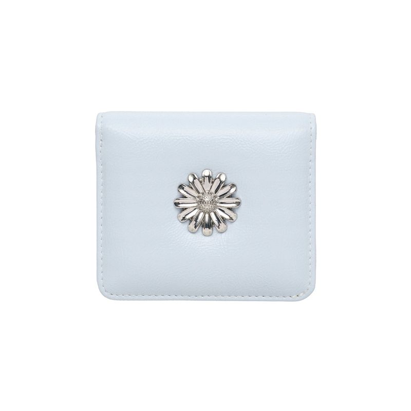 Daisy Photo Slot Half Wallet Bill Card Wallet skyblue