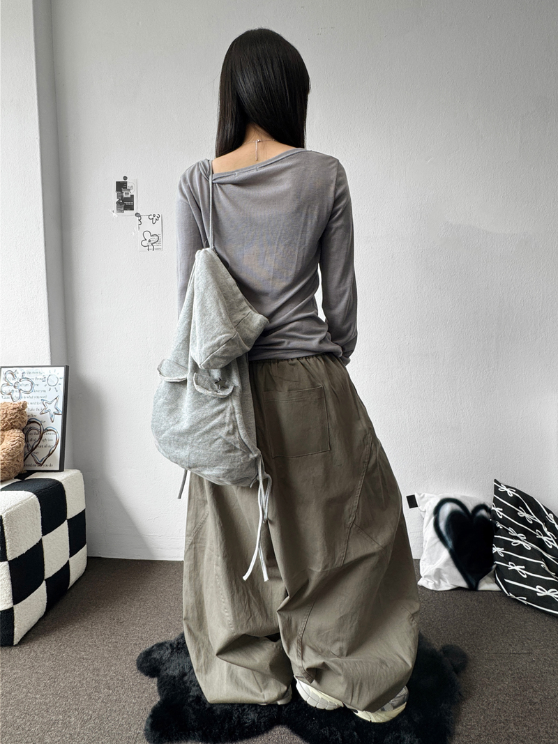 Hita Balloon Curve Cotton Long Pants 3 Color 