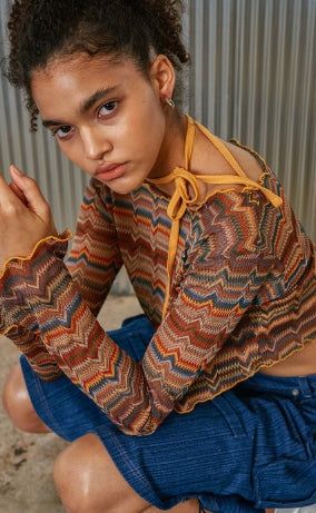 BFEEP(ビーピーピ)の「Jamaica string knit_orange(Tops)」