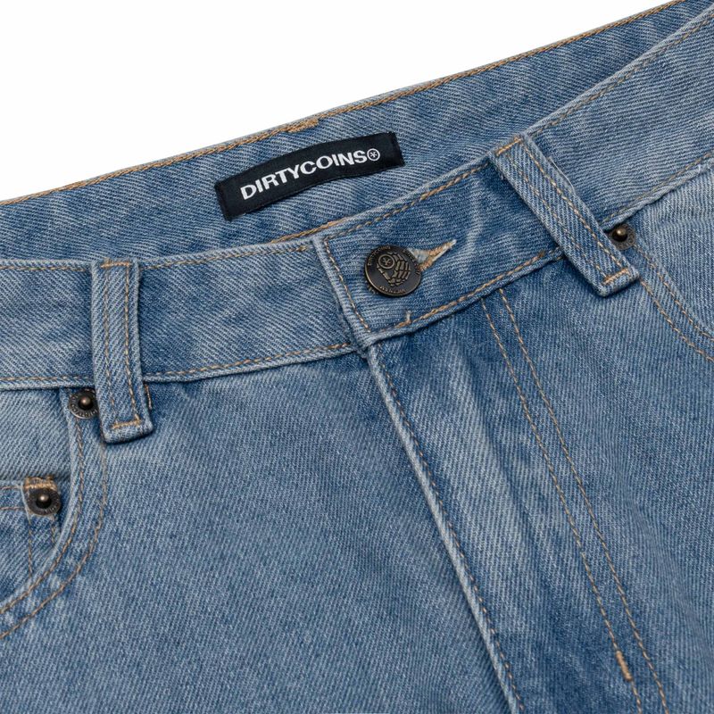 "Y" Embroidery Relaxed Denim Pants