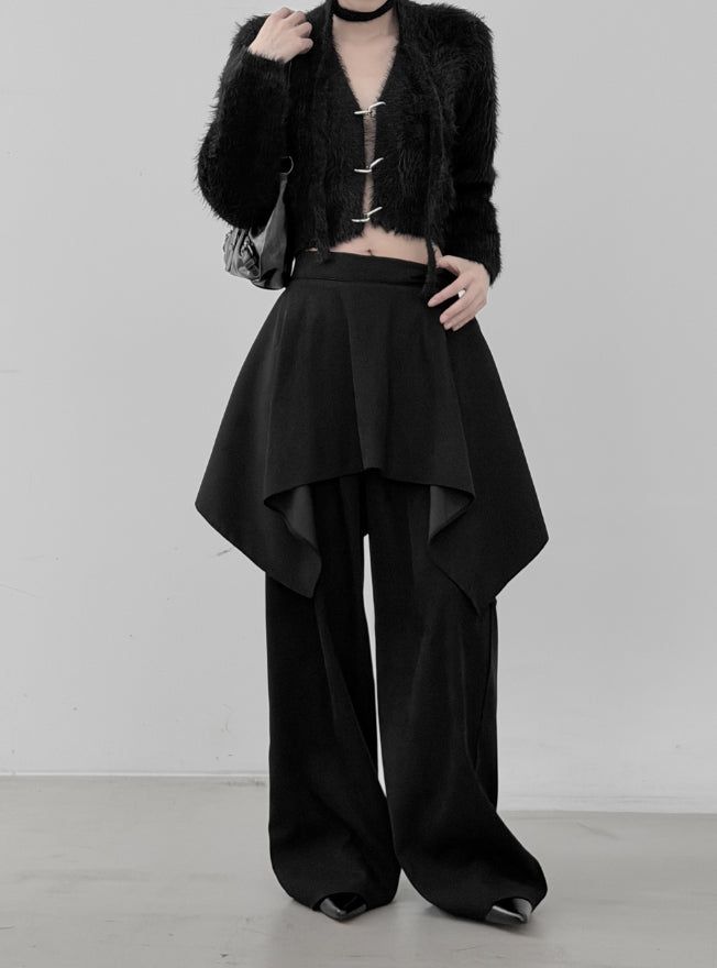 Linked Metal Ring Scarf Fur Cardigan