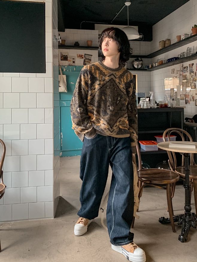 Lion Vintage Knit Long Sleeve T-shirt