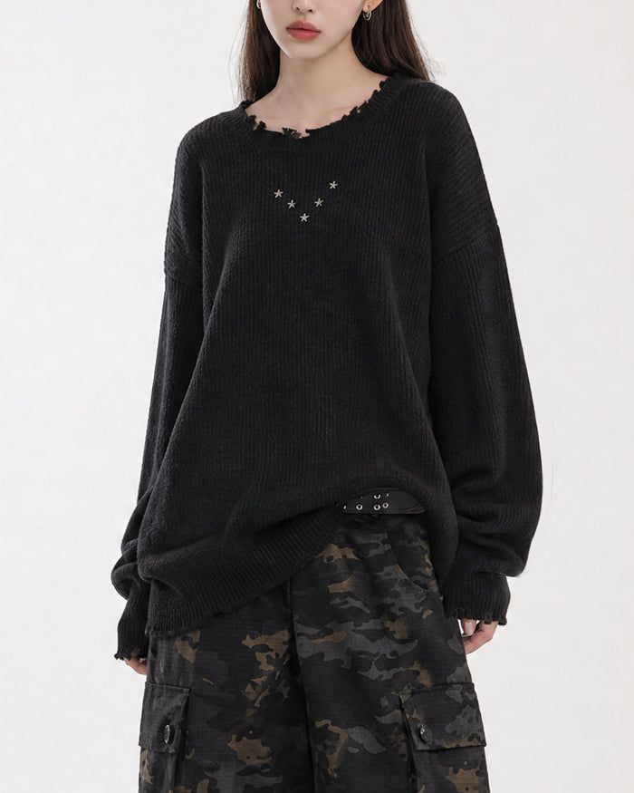 (UNISEX) Studs Over Knit